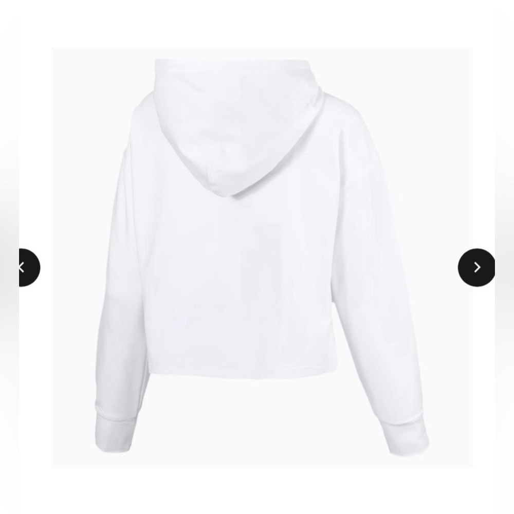 New - PUMA Women's Essentials Hoodie Cropped Logo Fleece Medium Oversized - Picture 5 of 8